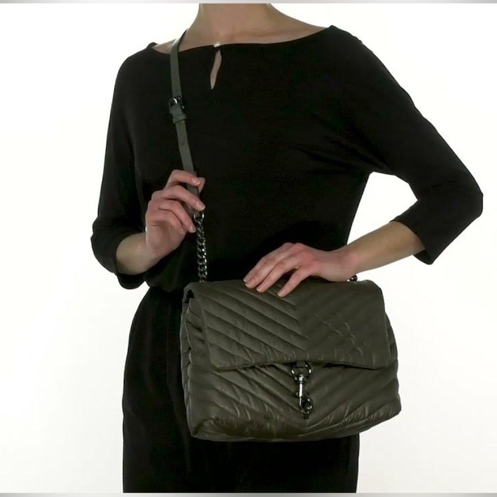 🎉QUICK SALE🎉Rebecca Minkoff Edie Nylon Jumbo Flap Shoulder Bag - Picture 3 of 8